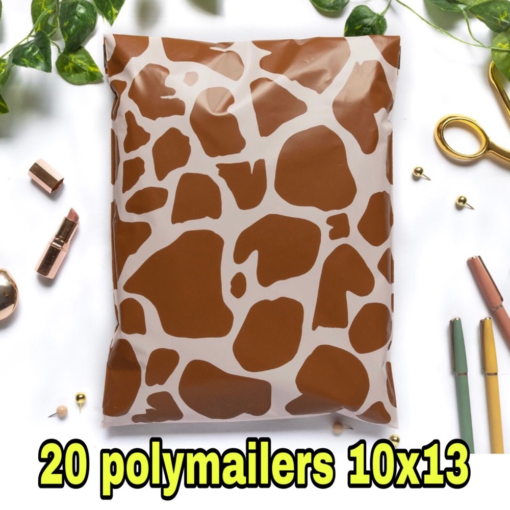 20 giraffe print polymailers size 10x13